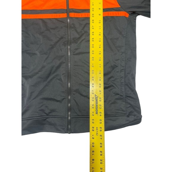 Starter Track Jacket Men's Size Medium Full Zip Gray Orange Stripe EUC - Picture 12 of 14